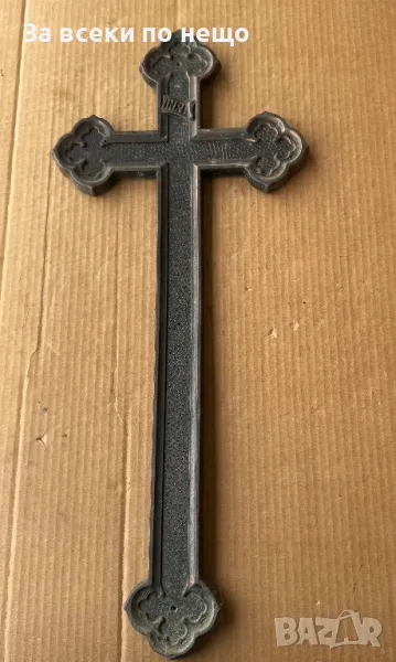 Стар голям меден кръст 65х27х2см, снимка 1