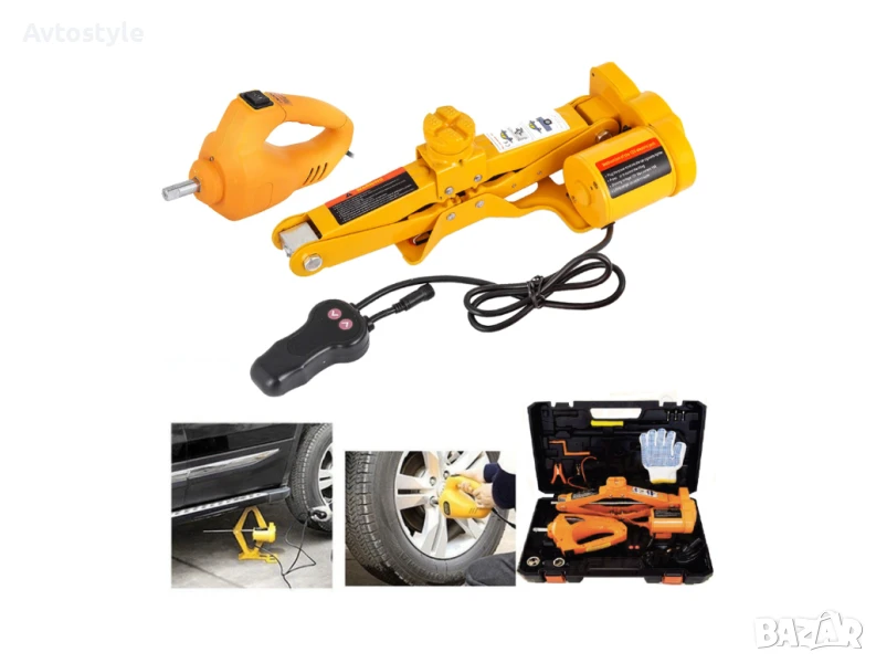 Комплект електрически крик 2Т и гайковерт 12V, снимка 1