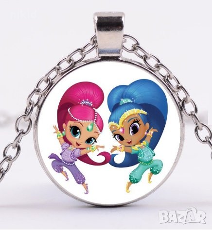 Искрица и сияйница Shimmer Shine детско колие гердан сребрист, снимка 1