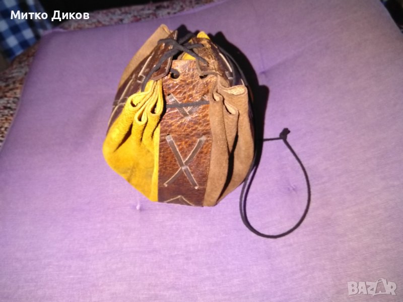 Торбичка за пендари други естествена кожа дебела Н-13см фи11см отлична, снимка 1