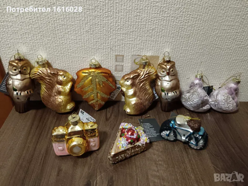 Уникални и красиви стъклени играчки за елха., снимка 1