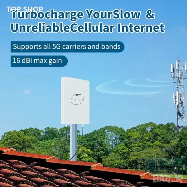 KASER 5G LTE антена Външна насочена антена Mimo 3300-3800 MHz N78 До 15dBi Gain, снимка 1