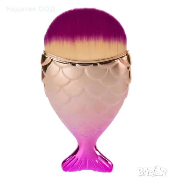 Четка за грим фон дьо тен, Русалка, 8x5 см, Лилава, снимка 1