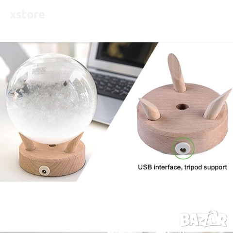 Сфера с LED лампа и кристали за времето - от буреносно стъкло TQY3, снимка 2 - Други стоки за дома - 52793191