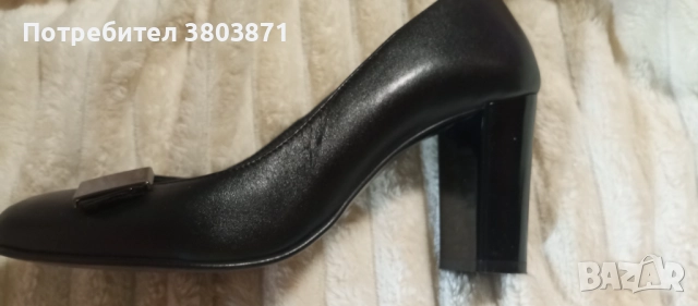 Дамски кожени обувки с ток 9 см, снимка 7 - Дамски обувки на ток - 48735692