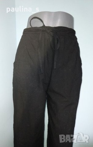 Ленен панталон с регулация на талията , снимка 2 - Панталони - 32664349