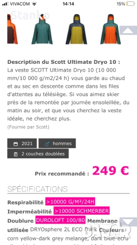 Зимно яке SCOTT ULTIMATE DRYO 10, снимка 9 - Якета - 52573681