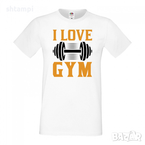 Мъжка Фитнес тениска I Love Gym 1 Gym,спорт,Щанги,Тренировки,Спортуване,, снимка 1 - Тениски - 36507344