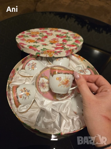 Розов сервиз за кафе от ЯПОНСКИ ПОРЦЕЛАН, снимка 3 - Чаши - 52774792