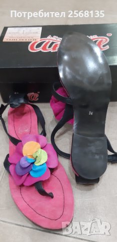 Разкошни Сандалети Естествена Кожа Цветна с Красиво Цвете акцент!НОВИ!, снимка 4 - Сандали - 40853967