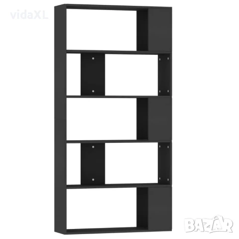 vidaXL Разделител за стая, черен, 80x24x159 см, инженерно дърво(SKU:800100), снимка 1