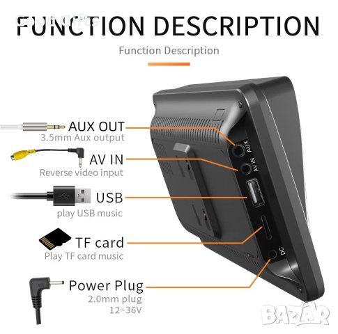 Безжичен Carplay Монитор 7-инча радио Универсално за кола Android Auto сензорен екран, снимка 7 - Аксесоари и консумативи - 43015827