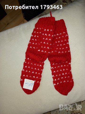 Ръчно плетени детски чорапи от вълна, снимка 1 - Чорапи - 38655855
