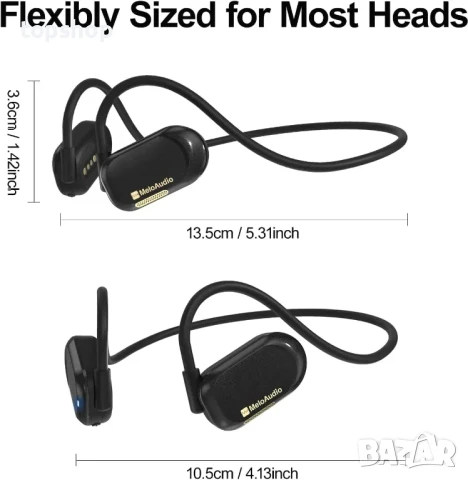 MeloAudio Open Ear слушалки Bluetooth за бягане шумопотискащ микрофон костна проводимост, снимка 2 - Bluetooth слушалки - 50511307