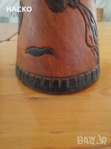 ПРОМО ЦЕНА АФРИКАНСА Таранбука от Тиково Дърво и Кожа с Калъв 100% Автетична, снимка 6 - Ударни инструменти - 40785505