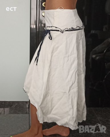 Ленена асиметрична пола, снимка 5 - Поли - 36944500