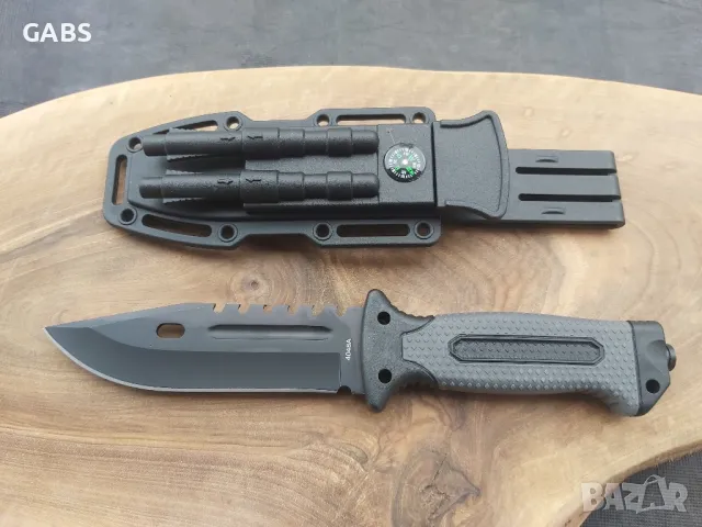 Тактически нож с кания,компас,запалка,свирка и точило,ТК302, снимка 2 - Ножове - 49437345