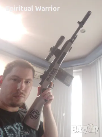 Много Реалистична детска Пушка с Меки патрони! +Оптика и Двунога , снимка 1