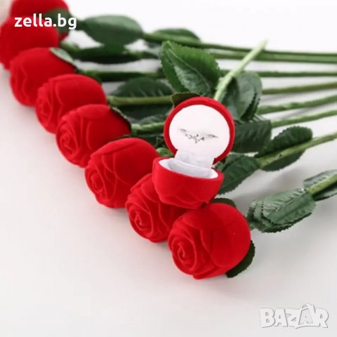 Кутия за годежен пръстен обеци с форма на рози кадифе цена, снимка 16 - Стайни растения - 35256535