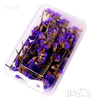 сухи лилави цветя кутия за декорация натурални сапун сапуни свещи свещ бижу бижута смола аранжиране, снимка 1 - Изкуствени цветя - 37532894