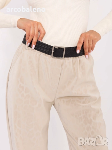 Дамски панталони от еко кожа с леопардов принт, 5цвята , снимка 7 - Панталони - 52369980