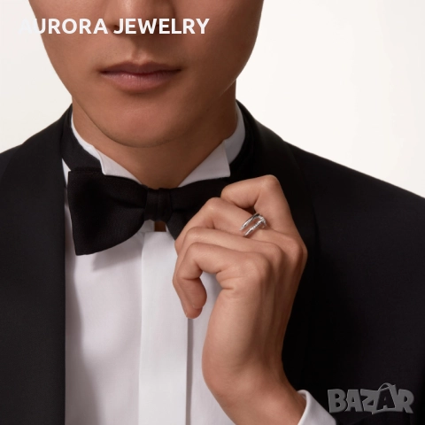 CARTIER Nail Juste un Clou Classic Silver Diamonds Пръстен Пирон, снимка 9 - Пръстени - 52905432