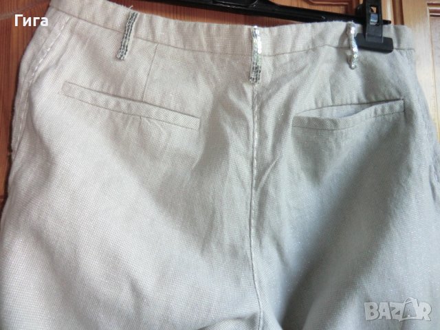 Светъл панталон с блестяща нишка 25%лен, снимка 6 - Панталони - 37036868