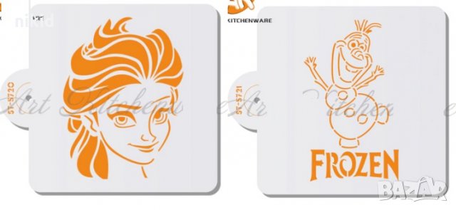 Елза Олаф Замръзналото Кралство frozen стенсил шаблон за торта бисквитки украса Scrapbooking