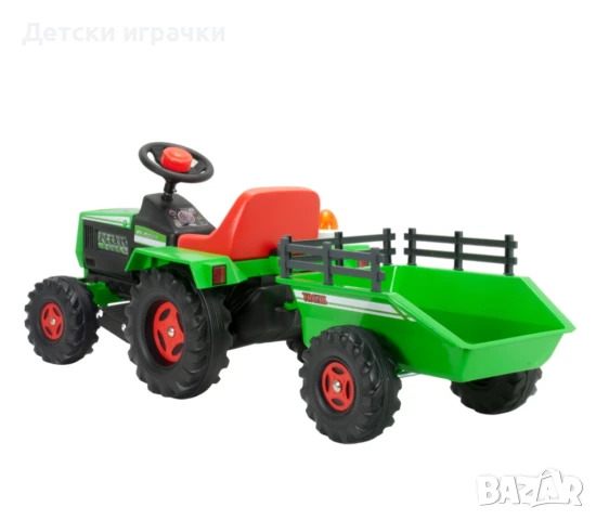 Детски трактор с ремарке Injusa, с батерия 6V, със сирена, червен , снимка 6 - Коли, камиони, мотори, писти - 50459588