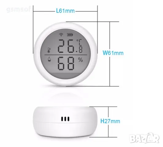 WiFi смарт датчик, сензор за температура и влажност Tuya/Smartlife, снимка 9 - Друга електроника - 47714505