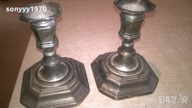 свещници сив/син цвят 2бр-внос франция-13х12х12см, снимка 5 - Колекции - 26693120