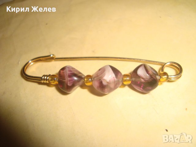 СКЪПОЦЕННА РЕТРО АРТ ДЕКО БРОШКА с ЯСПИС ИГЛА ФИБУЛА 23450, снимка 5 - Други - 33423114