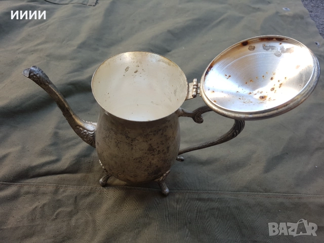 Посребрен чайник , снимка 2 - Антикварни и старинни предмети - 52280580