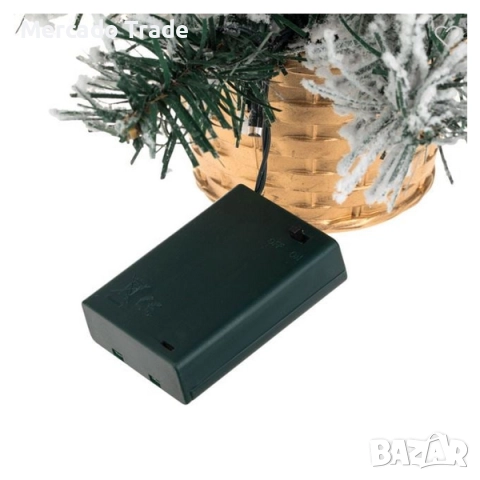 Декоративна коледна елха с червени панделки в саксия, 20 LED, 50см, снимка 4 - Декорация за дома - 52380303