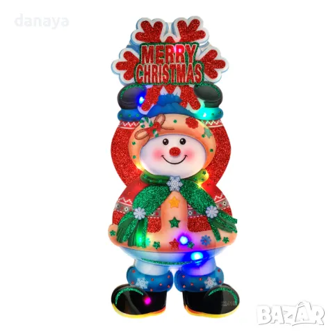 5297 Светеща коледна украса за прозорец стена Merry Christmas, снимка 3 - Декорация за дома - 47522693