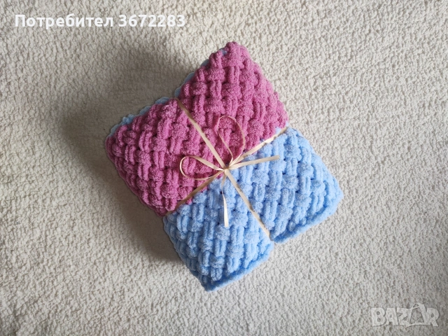 Ръчно плетено бебешко/детско одеяло - различни модели, снимка 3 - Спално бельо и завивки - 53307367