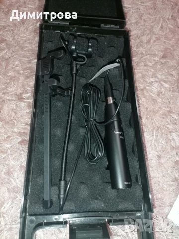 Инструментален микрофон с кабел, черен, 208х76х117мм, комплект с калъф, фантомов конвертор... 