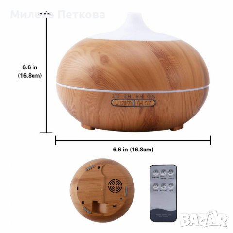 500ml LED Арома дифузер Овлажнител ароматизатор за въздух ДИСТАНЦИОННО, снимка 6 - Ароматизатори - 36787123