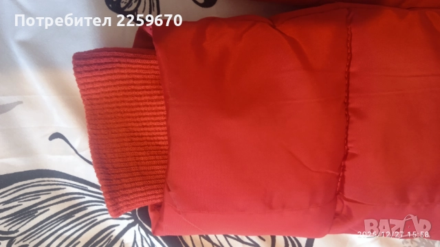 Продавам тъмночервено зимно яке, снимка 2 - Якета - 52919715