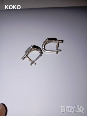 Сребърни Обеци с камъчета ,проба 925 , снимка 3 - Обеци - 51772880