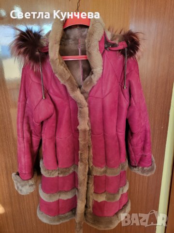 Дамско зимно палто от телешка кожа, снимка 1 - Палта, манта - 43570975