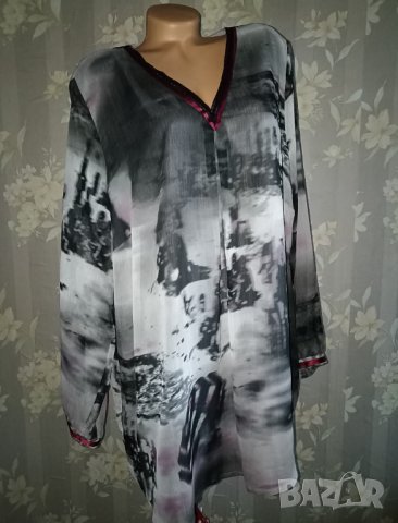 Ulla Popken -EU 50/52- Нова  макси официална туника от шифон с подплата , снимка 1