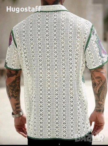 Нови ризи къс ръкав плетени синьо и зелено Л,Хл., снимка 11 - Ризи - 51767506