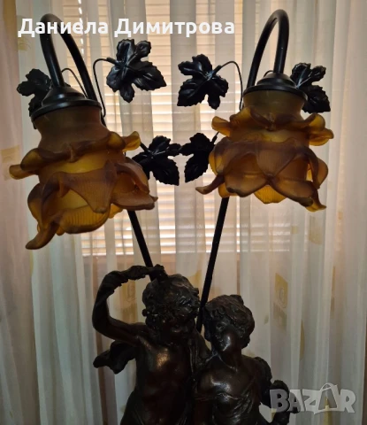 Разкошна и масивна нощна лампа в стил Арт деко, снимка 8 - Други - 50764300