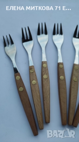 Комплект от 6 бр.български масивни десертни вилици -нови,в кутия, снимка 6 - Прибори за хранене, готвене и сервиране - 52619221