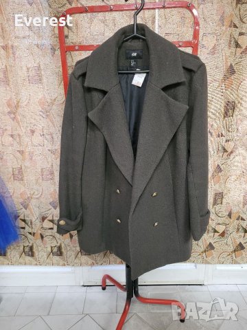 Палто H&M масленозелено- 44 размер, снимка 2 - Палта, манта - 38261110