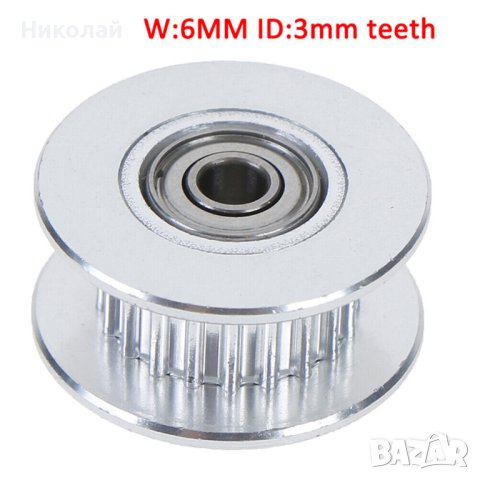 Ремъчна ролка (паразитна ролка) 16T с лагер за зъбен ремък GT2, снимка 1