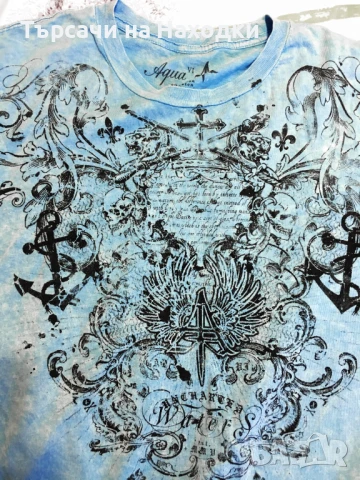 Автентична мъжка тениска Aqua VI Uncharted Waters Blue Lava Wash M Medium синя, снимка 2 - Тениски - 50957436