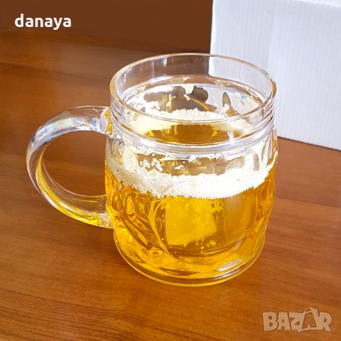 1321 Ледена халба за бира с двойни стени охлаждаща чаша за бира и ледени напитки, снимка 1 - Чаши - 27732427