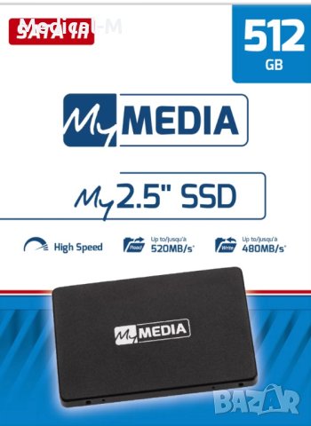 Хард диск (SSD) Verbatim MyMedia 512GB, 2.5", SATA III 2г гаранция, снимка 1
